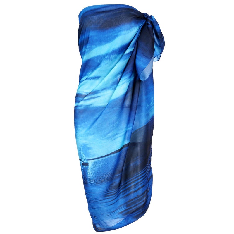 Ayliss Womens Swimwear Chiffon Printed Cover up Beach Sarong Pareo Bikini Swimsuit Wrap (#33 (57"*55")) - Image 2